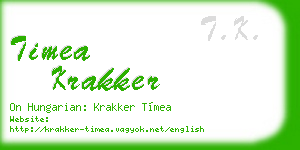 timea krakker business card
